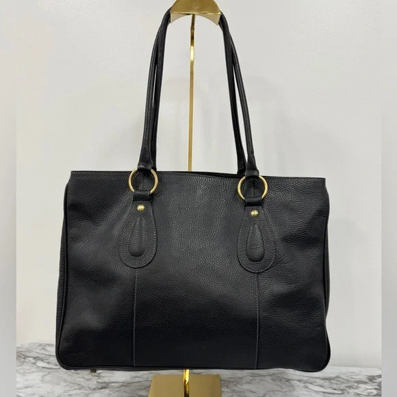 Cristian Genuine Leather Black Tote Bag – Made in Italy - Picture 1 of 10